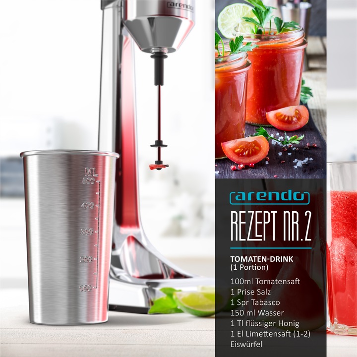 Image du produit Arendo Mixeur pour boissons avec gobelet de 500 ml (100 W)
