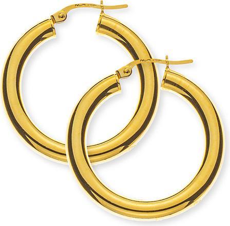Immagine prodotto Natsumi Schmuck Orecchini a cerchio in oro giallo 18K/750 Ø 28mm tondi (Oro giallo 750/18 K Oro giallo)