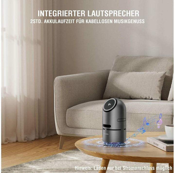 Actual product image 4smarts Wireless Charger 3-in-1 ChargeBot Sound Spacegrau (15 W)