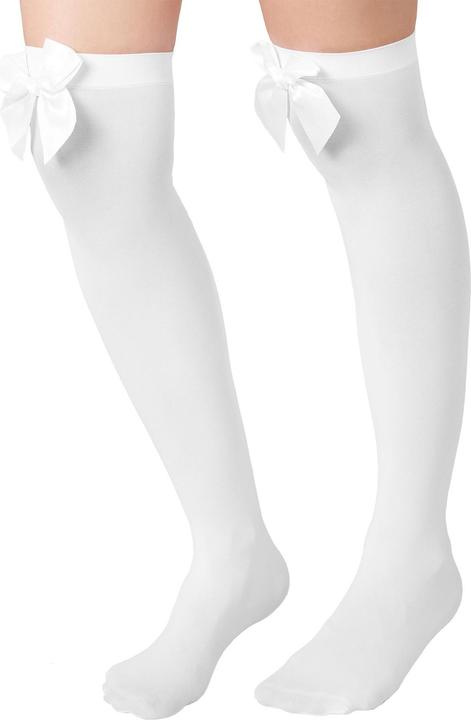 Actual product image tectake Over-the-Knee Socks with White Bow (One size)
