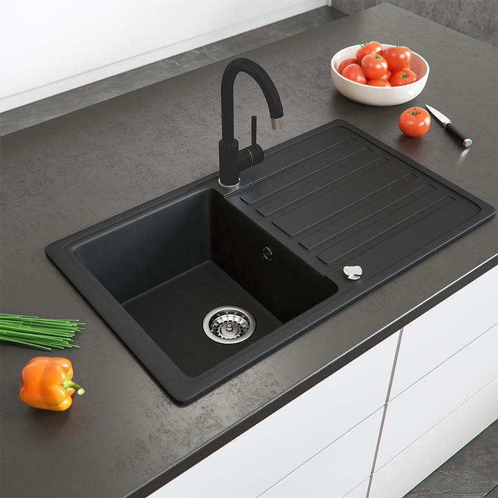Actual product image Bergström with black fitting (Fitted sink, 46 cm, 76.50 cm)
