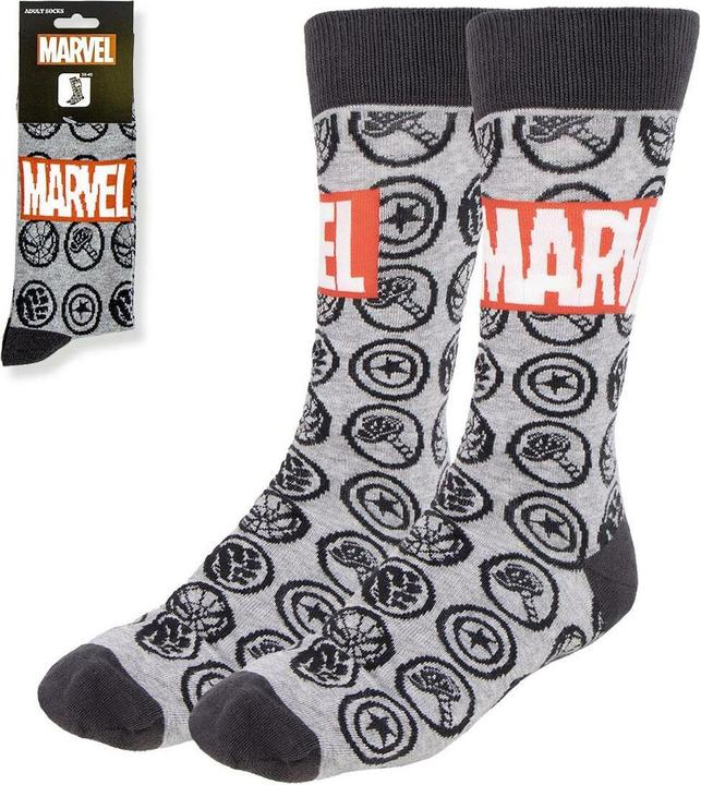 Image du produit Cerdá Chaussettes Marvel Avengers Faces Grey 38-45 (Une unité par pack, 38 - 45)