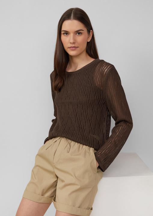 Image du produit S.Oliver Strickpullover Luftiger Strickpullover aus Leinenmix mit Ajourmuster (48)