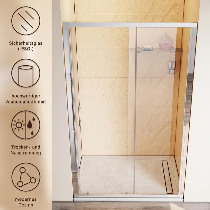 Actual product image SONNI Duschabtrennung Nischentr Duschtren 120 x 185cm Duschtr Glas ESG 5mm (120 cm, 170 cm, 185 cm)