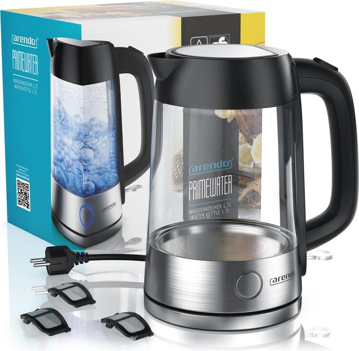 Actual product image Arendo Stainless steel glass kettle (1.70 l)