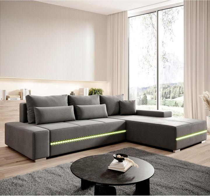 Actual product image Juskys Davos sofa with LEDs & sleep function (Sofa landscape)