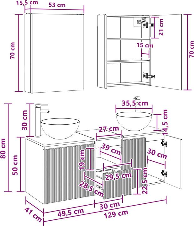 Produktbild vidaXL Badezimmerschrank