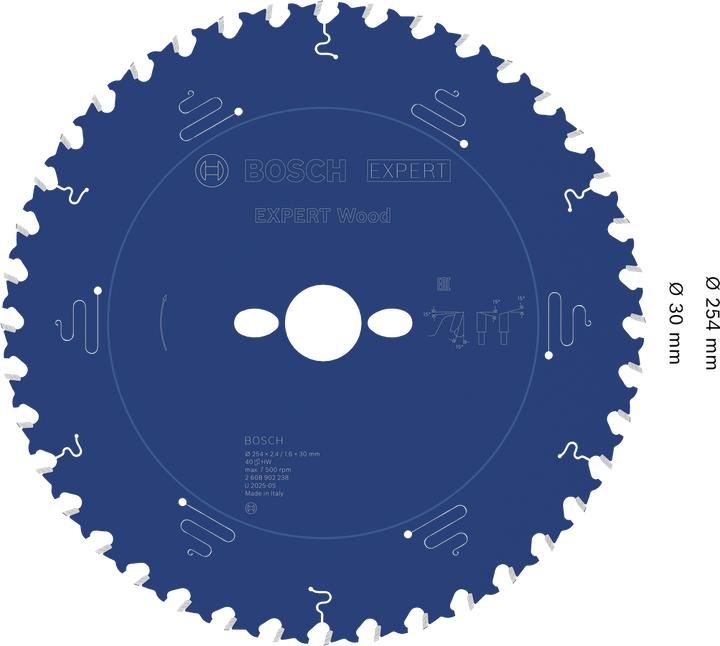 Productafbeelding Bosch Professional Zubehör EXPERT Wood Kreissägeblatt, 254x30 mm, T40