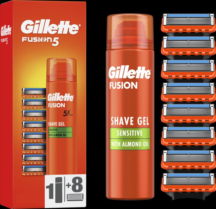 Gillette Fusion Ersatzkopf - Rasiergel (8 x)
