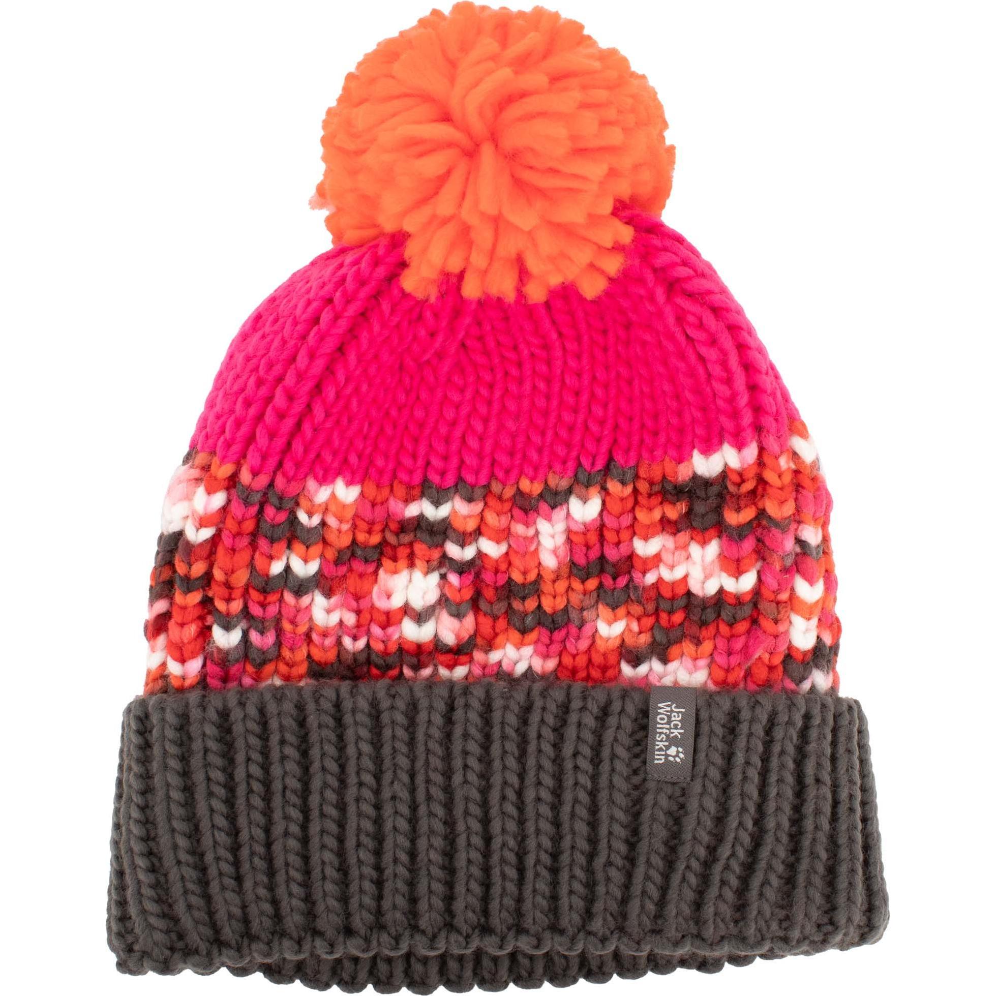 Jack Wolfskin, Jungen, Mütze, Hopewell Kids Mütze Kinder Bommelmütze Strickmütze, Rosa