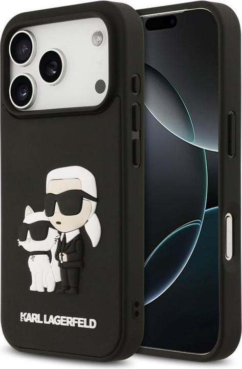 Produktbild Karl Lagerfeld Back panel cover Apple iPhone 17 Pro Silicone 3D Rubber Karl and Choupette Case Black (Apple iPhone 17 Pro)