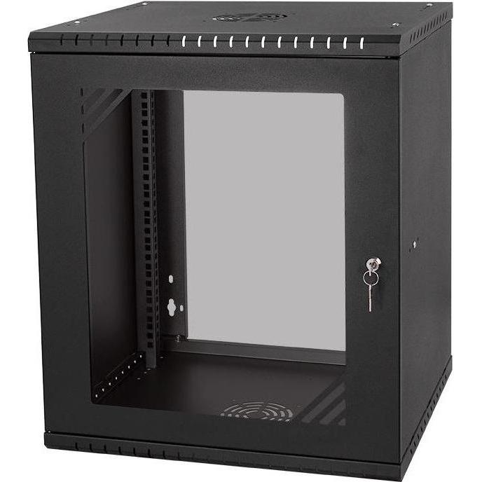 Stalflex Armadio rack 19" 12U, 600 mm, porta in vetro, nero S-RC19-12U-600GB (Rack da 19 pollici), Armadio rack, Nero