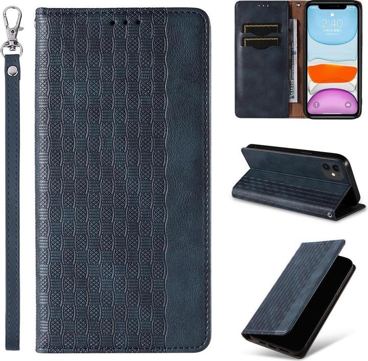 Actual product image Hurtel Magnet Strap Case for iPhone 12 Pouch Wallet + Mini Lanyard Pendant Blue (Apple iPhone 12)