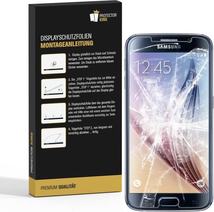 Actual product image Protectorking 3x Panzerfolie Anti-Shock HD Klar (3 Piece, Samsung Galaxy S6)
