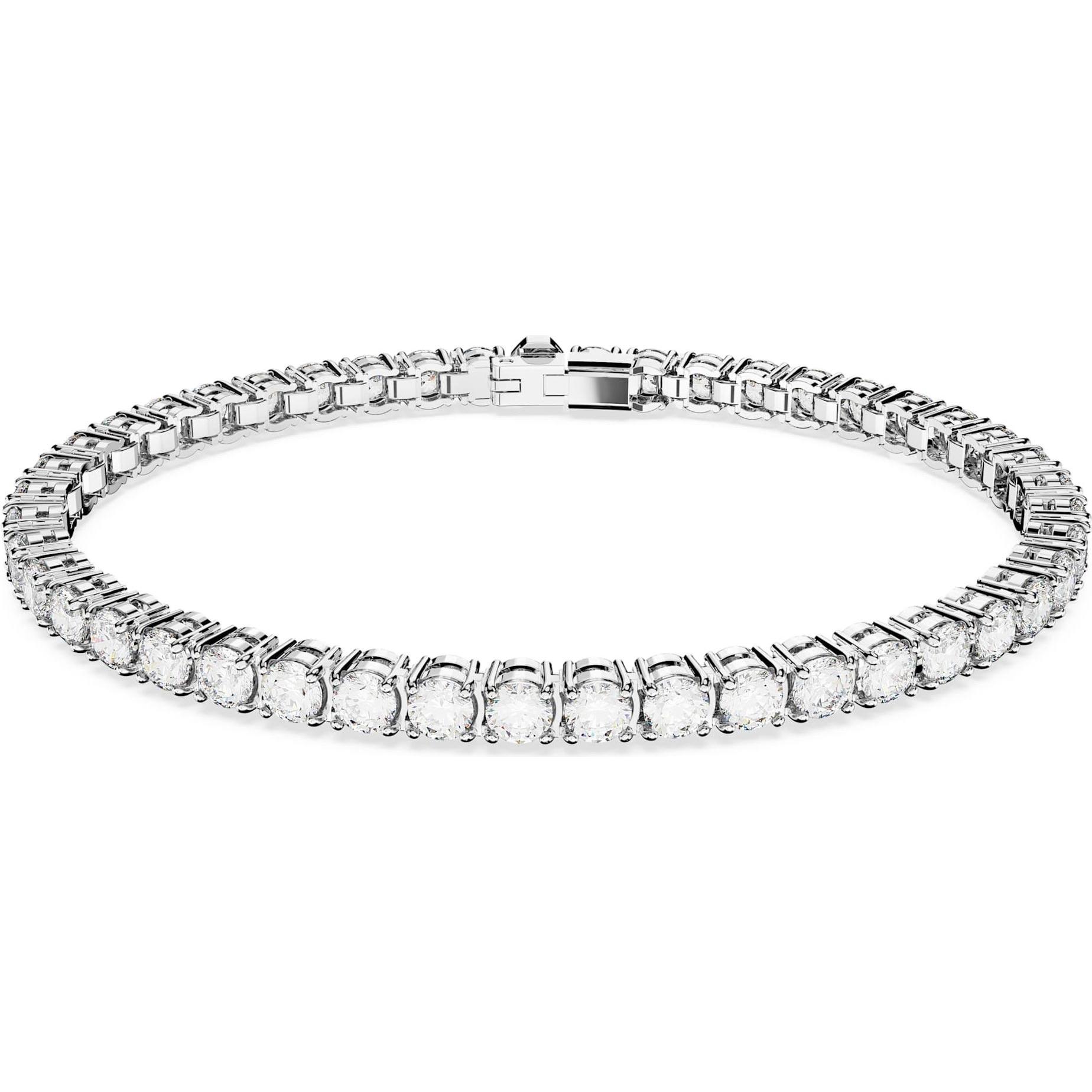 Swarovski, Bracciale, Bracciale Tennis Matrix Taglio Rotondo Bianco, (16.50 Cm, Metallo Swarovski)