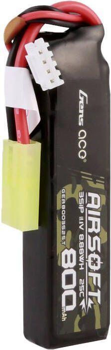 Produktbild Gens Ace Lipo 800MAH 11.1V 25C 3S1P Airsoft Gun Lipo Battery with mini Tamiya Plug (11.10 V, 800 mAh)