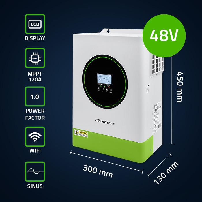 Produktbild Qoltec Hybrid-Solarwechselrichter Off-Grid 6200W