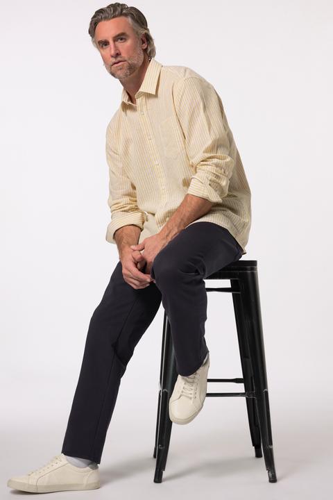 Actual product image Boston Park Leinenmix-Streifenhemd, Langarm, Kentkragen, Comfort Fit (8XL)
