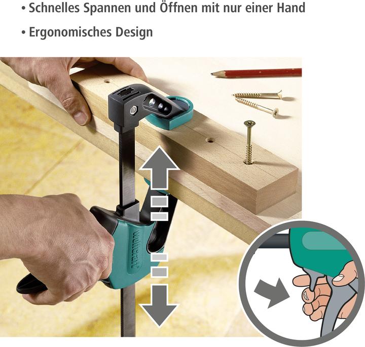 Produktbild wolfcraft 1 EHZ - Einhandzwinge Easy 75/300mm (300 mm)