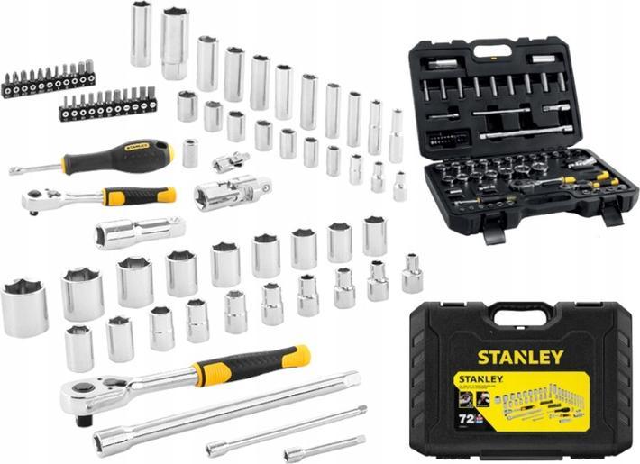 Produktbild Stanley Steckschlüsselsatz, 72-teilig, 1/2 Zoll, 1/4 Zoll, Vierkant, Typ Steckschlüssel- und Ratsch (21 mm)
