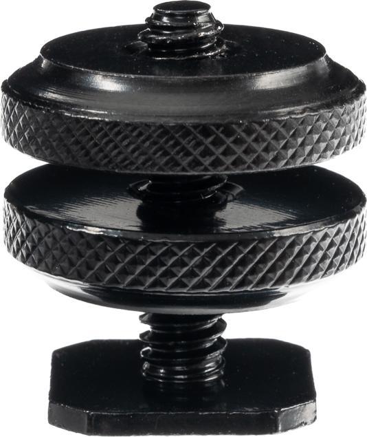 Actual product image Caruba Hot shoe adapter Universal hot shoe > 1/4" male thread (with spacer) Black (Flash unit adapter)