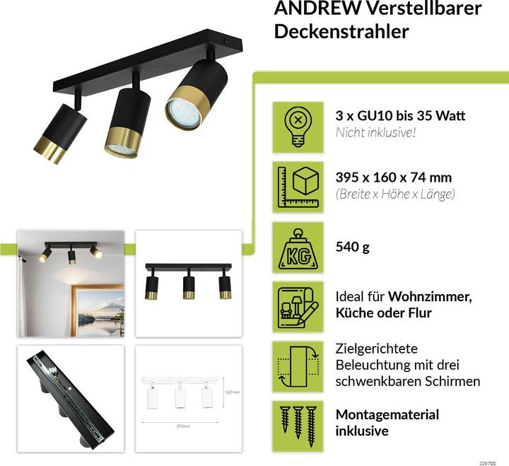 Actual product image Licht-Erlebnisse Spotlight Andrew (GU10)