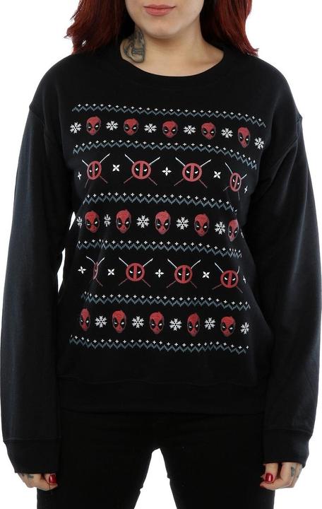 Actual product image Womens/Ladies Deadpool Christmas Sweatshirt (L)
