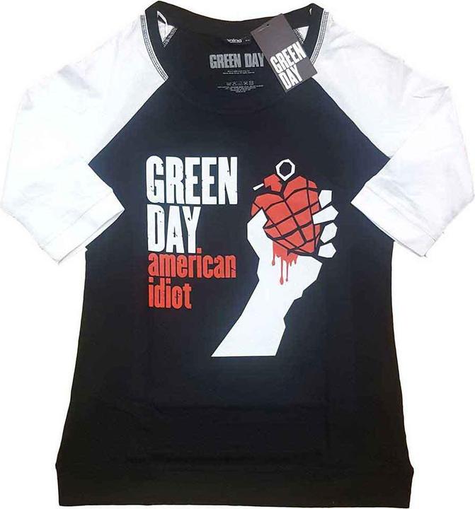 Green Day American Idiot (Black, White) Raglan (Girlie) (3XL)