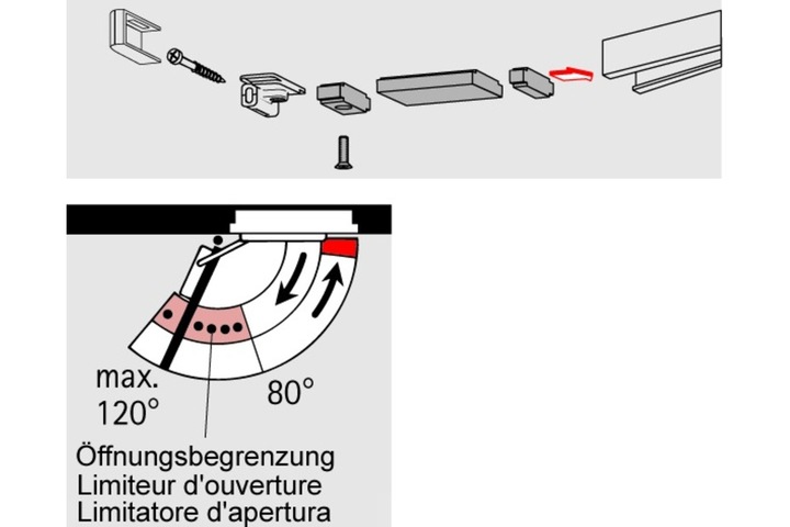 Immagine prodotto Dormakaba Limitatore d'apertura per guida a scivol (Interno)