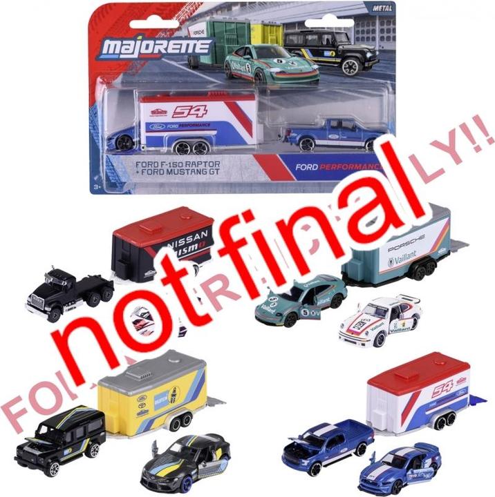 Produktbild Majorette Racing Deluxe Trailer, 4-sort.