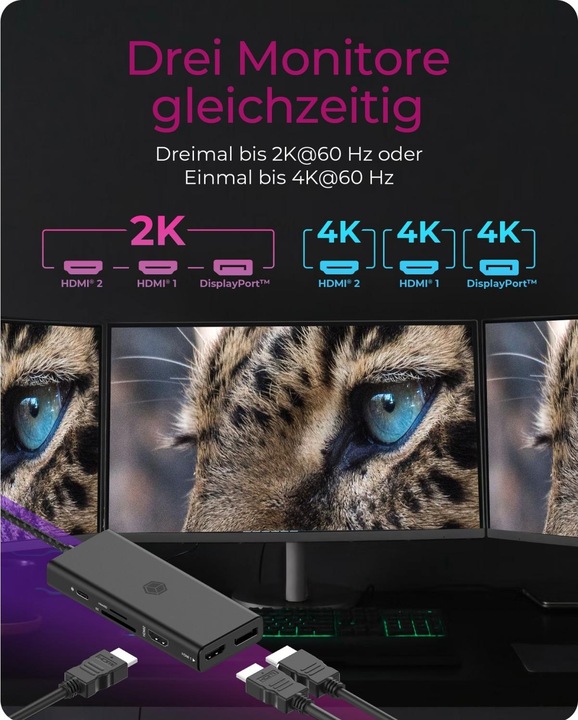 Produktbild Icy Box IB-DK4011-CPD (USB-C, 9 Ports)