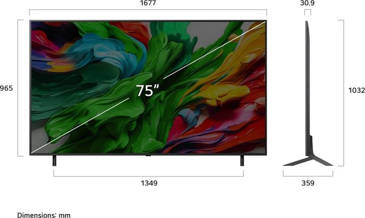 Actual product image LG 75QNED85A6C (75", QNED85, QLED, QNED, 4K, 2025)