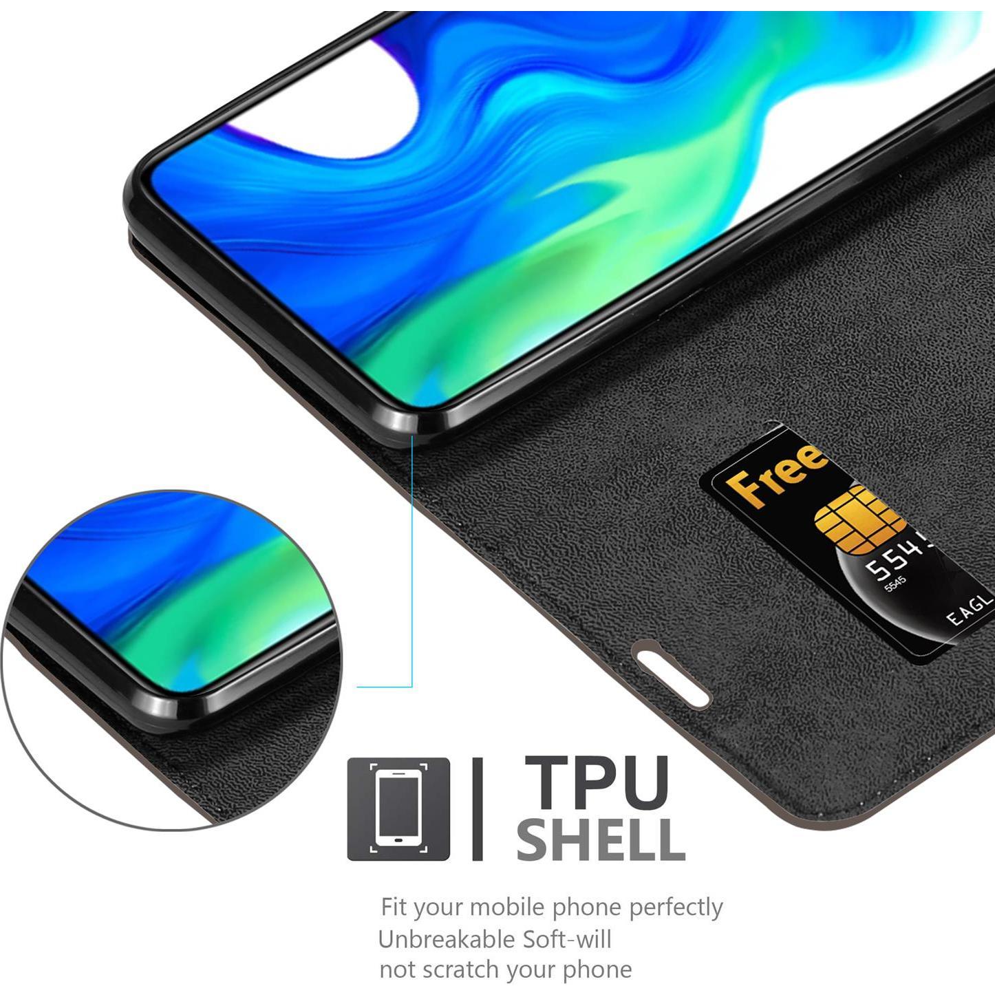 Thumbnail - Cadorabo Book Invisible Magnet Cover (Xiaomi Poco F2 Pro), Smartphone Hülle, Braun