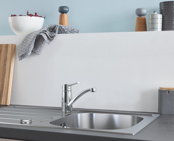 Actual product image Grohe K200 stainless steel sink with draining board (Top-mounted sink, 50 cm, 86 cm)