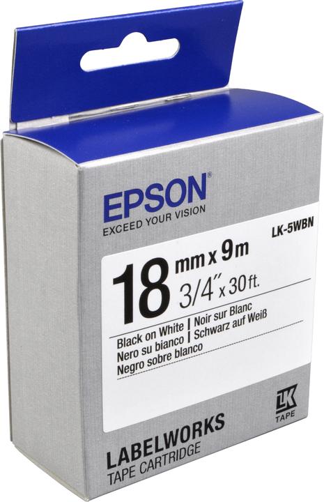 Productafbeelding Epson Labelcassette Lk-5wbn (1.80 cm, Zwart)