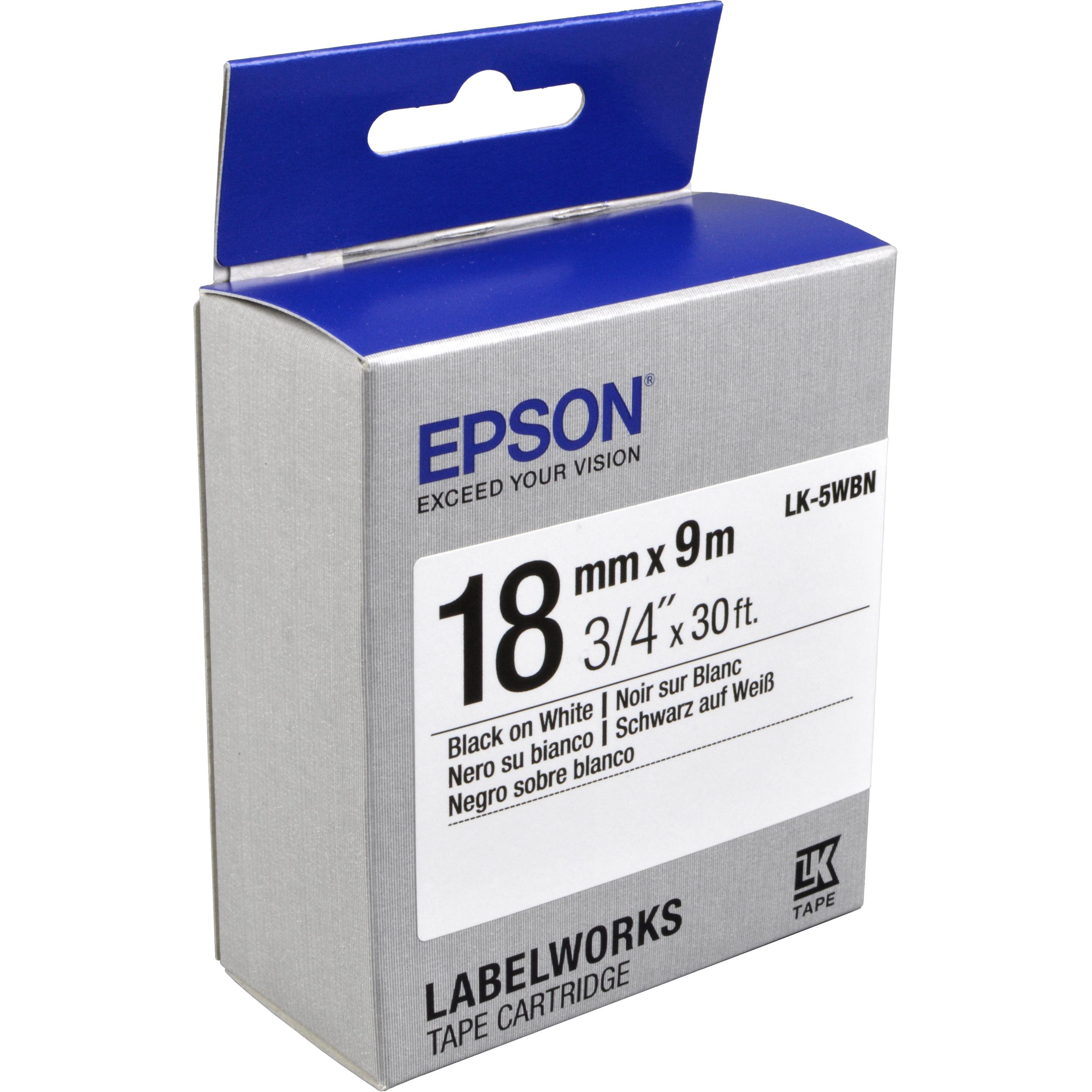 Thumbnail - Epson, Beschriftungsband, Etikettenkassette Lk-5wbn (1.80 cm, Schwarz)