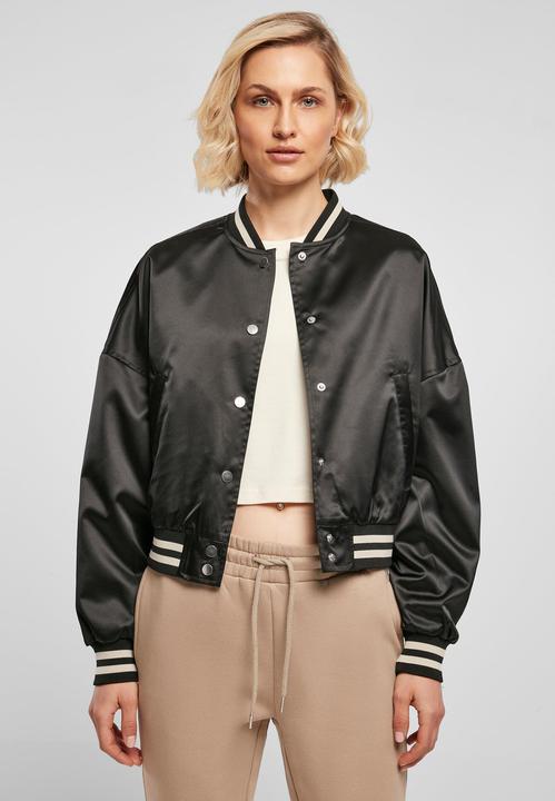 Actual product image Urban Classics Ladies Short Oversized Satin College Jacket (XL)