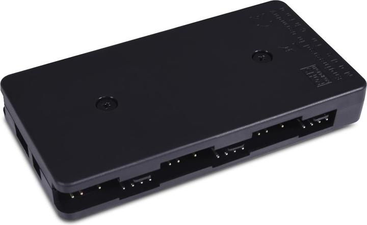 Actual product image Alphacool Core 6x 4-Pin PWM/ARGB Hub/Splitter - black (6 Fan)