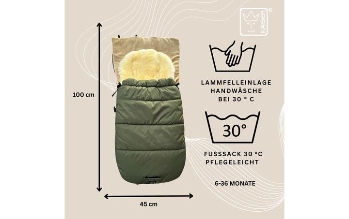 Produktbild Kaiser Baby Kaiser Thermo Fusssack mit Lammfelleinlage Sheepy, kaki