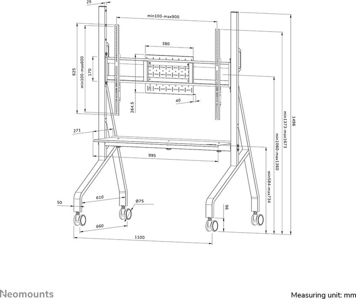Produktbild Neomounts FL50-525BL1/WH1 (Universal, 86", 76 kg)