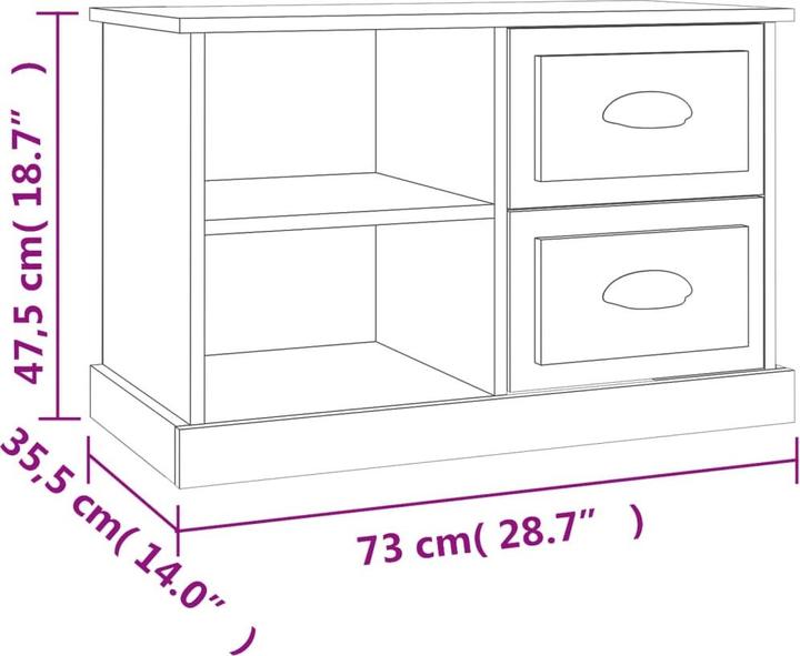 Produktbild vidaXL TV-Schrank (73 x 35.50 x 47.50 cm)