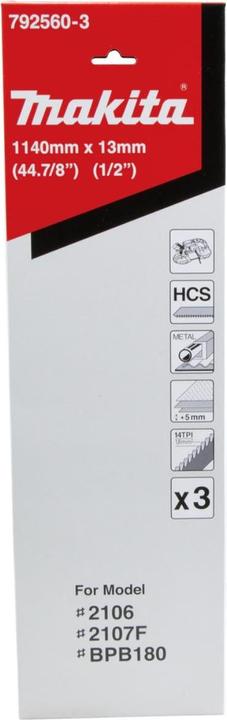 Actual product image Makita 792560-3 13x0,5x1140mm 14T 3Pcs. > 5mm for soft metal HCS