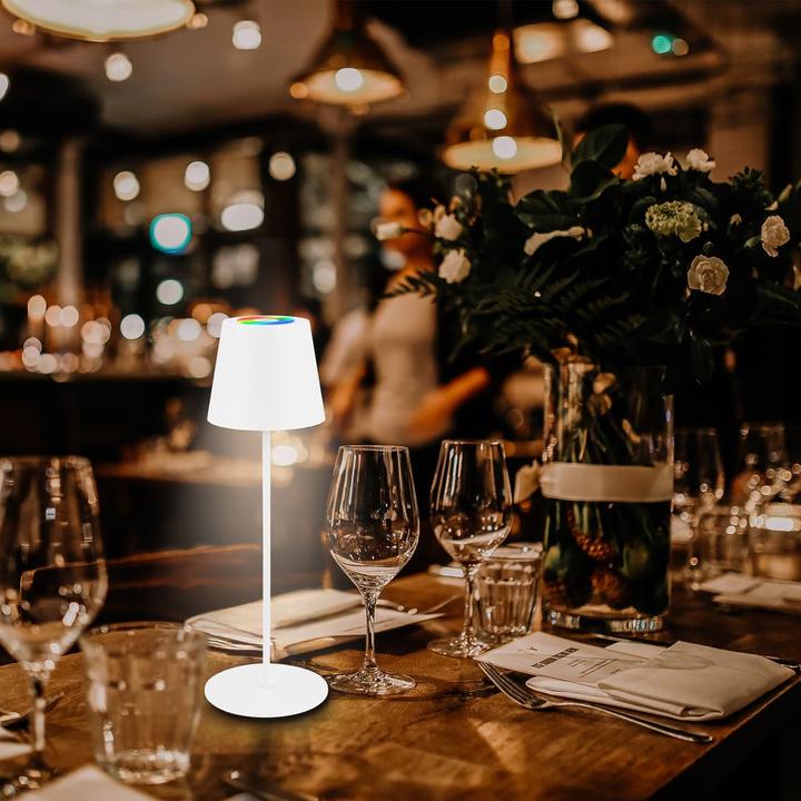 Image du produit Briloner COLORIS Smart Bluetooth RGB/W Lampe de bureau LED rechargeable, Blanc, App (300 lm)