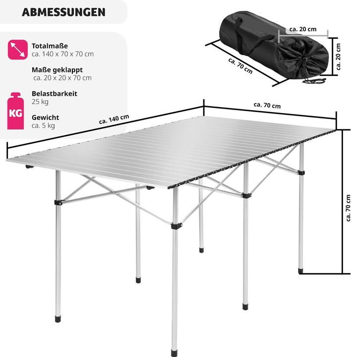 Actual product image tectake Camping folding table