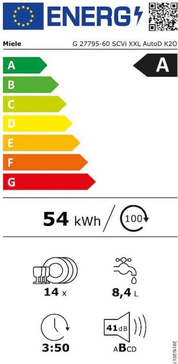 Energy Label Miele G 27795-60 SCVi XXL AutoDos K2O