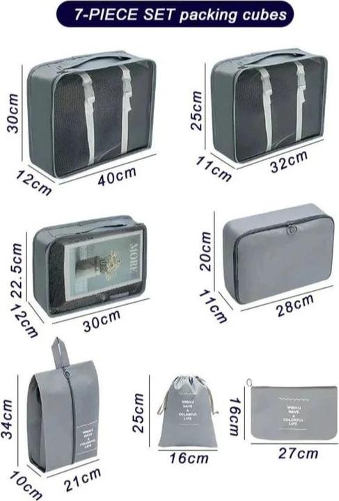 Actual product image Only-Bags.Store 7 PCS Set Travel Organiser Storage Bags Capacity Suitcase Sorting Organiser Set