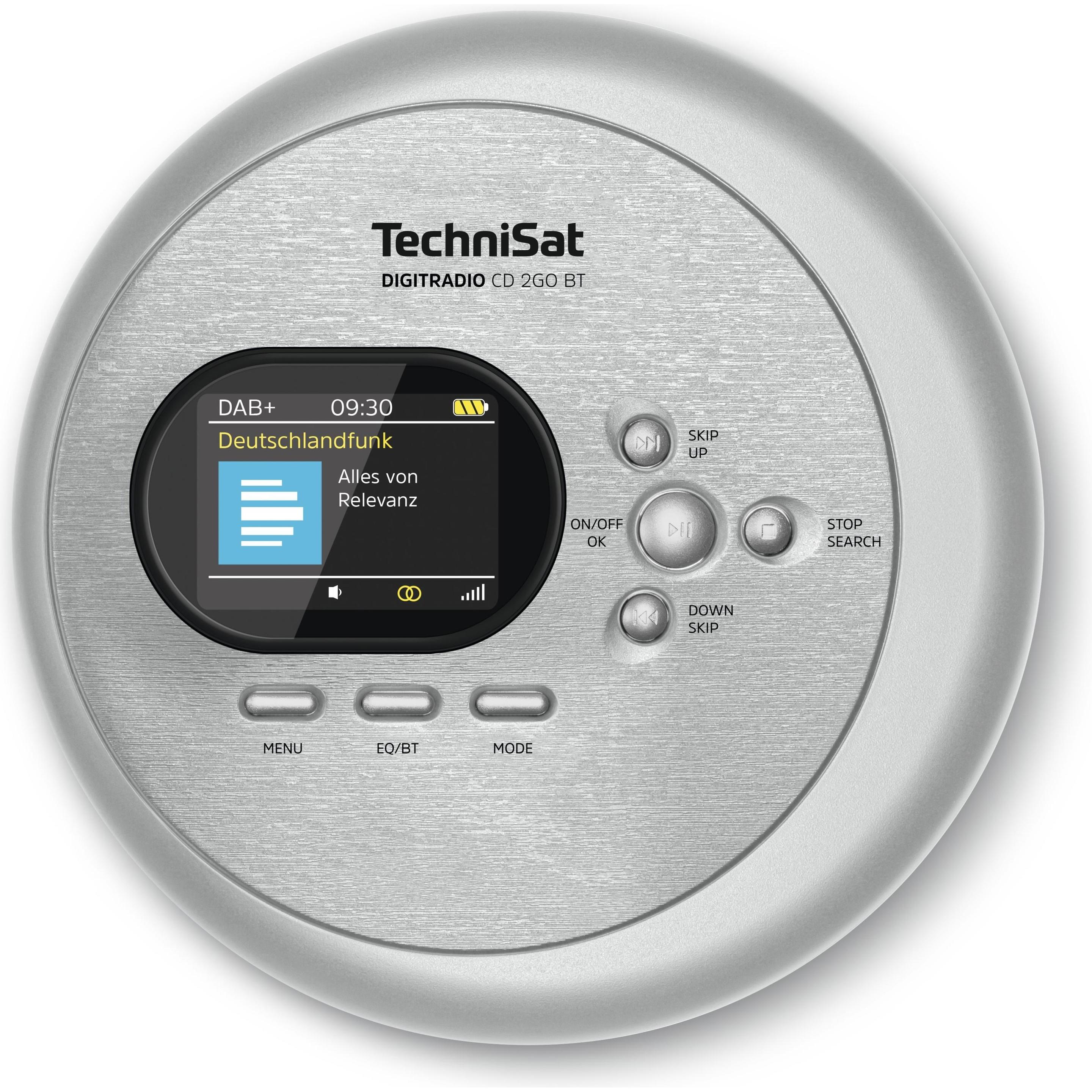 TechniSat DigitRadio CD 2go BT, MP3 Player + Portable Audiogeräte, Silber