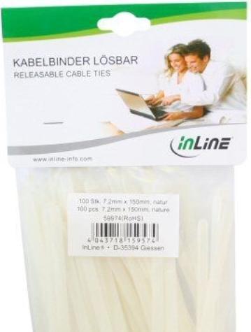 Produktbild InLine Kabelbinder lösbar (Kunststoffkabelbinder, 200 mm, 100 Stk.)