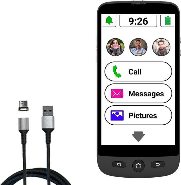 Produktbild Swissvoice S510M Senioren Smartphone Simlockvrij - 4G+ - SOS knop - Android 12 - Whasapp (16 GB, Anthracite, 5", Dual SIM, 4G)