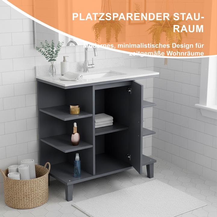 Image du produit Relaxdays Waschbeckenunterschrank Tür & Ablagen (64 x 31 x 65 cm)